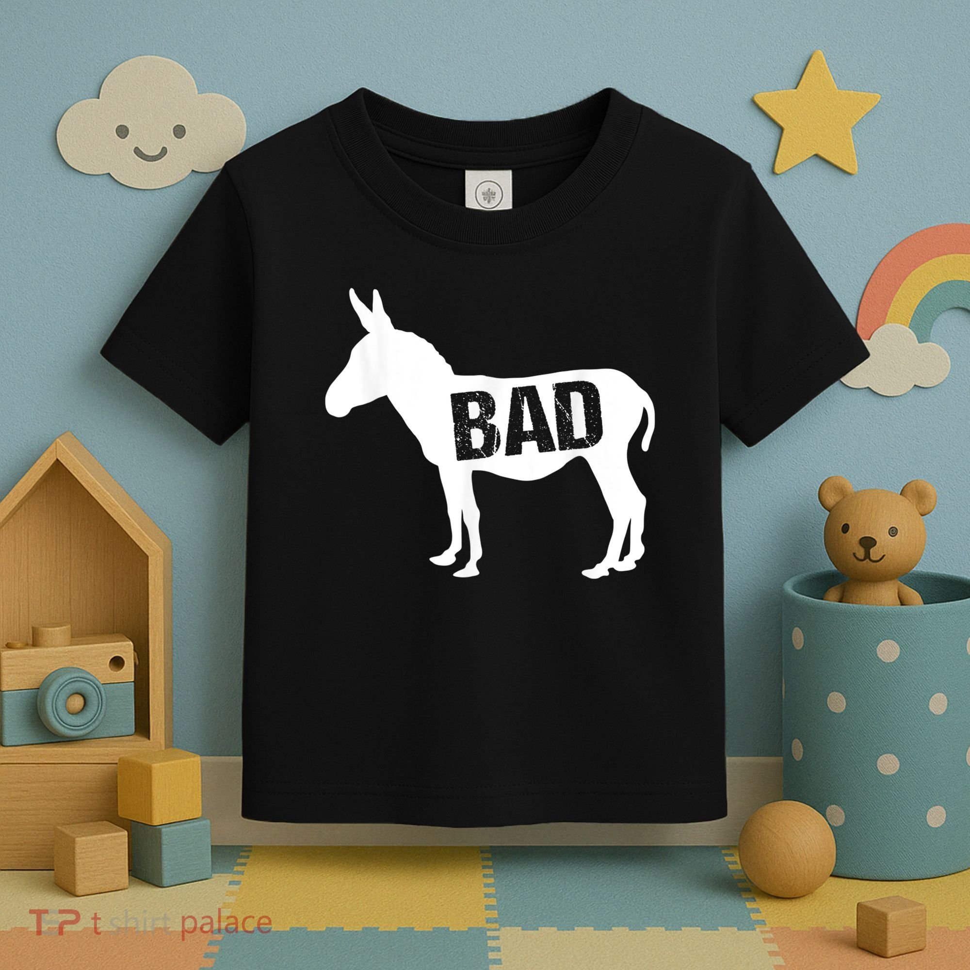 Funny Donkey Animal Lover Badass Ass Farm Mule Toddler T-Shirt