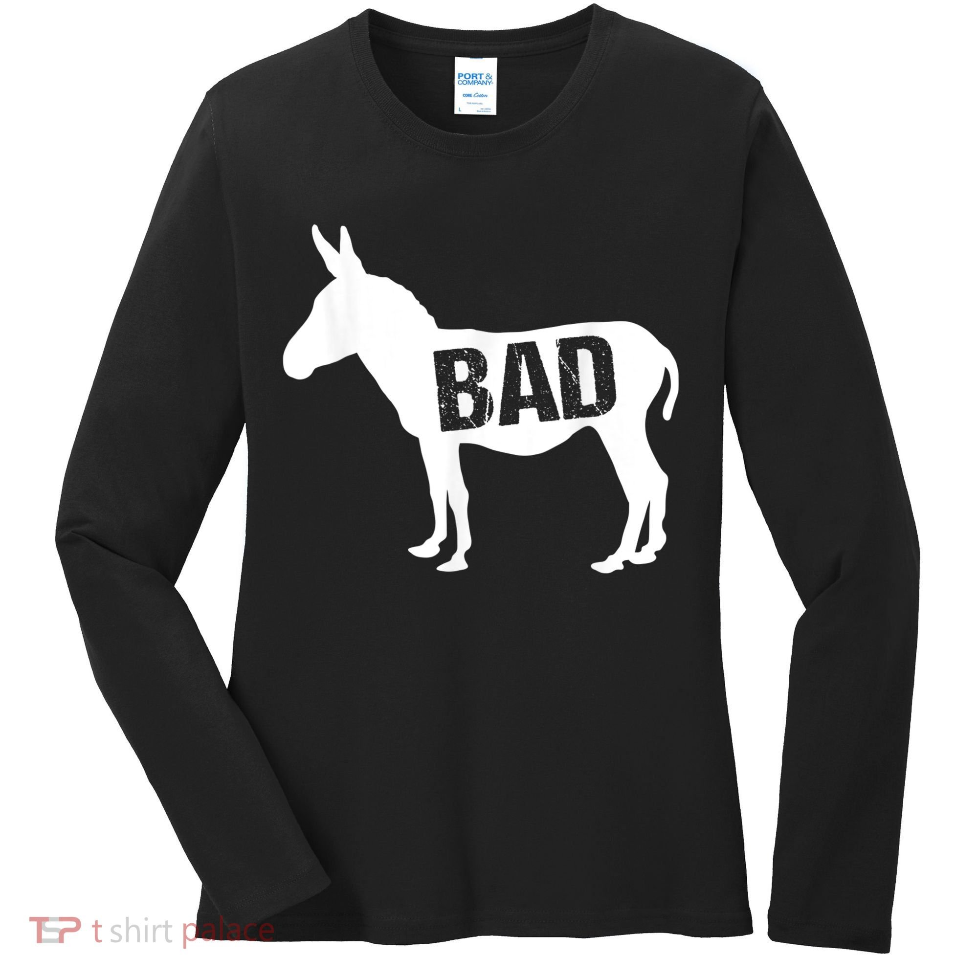 Funny Donkey Animal Lover Badass Ass Farm Mule Women's Long Sleeve Shirt