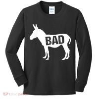 Funny Donkey Animal Lover Badass Ass Farm Mule Kids Long Sleeve Shirt thumb 0