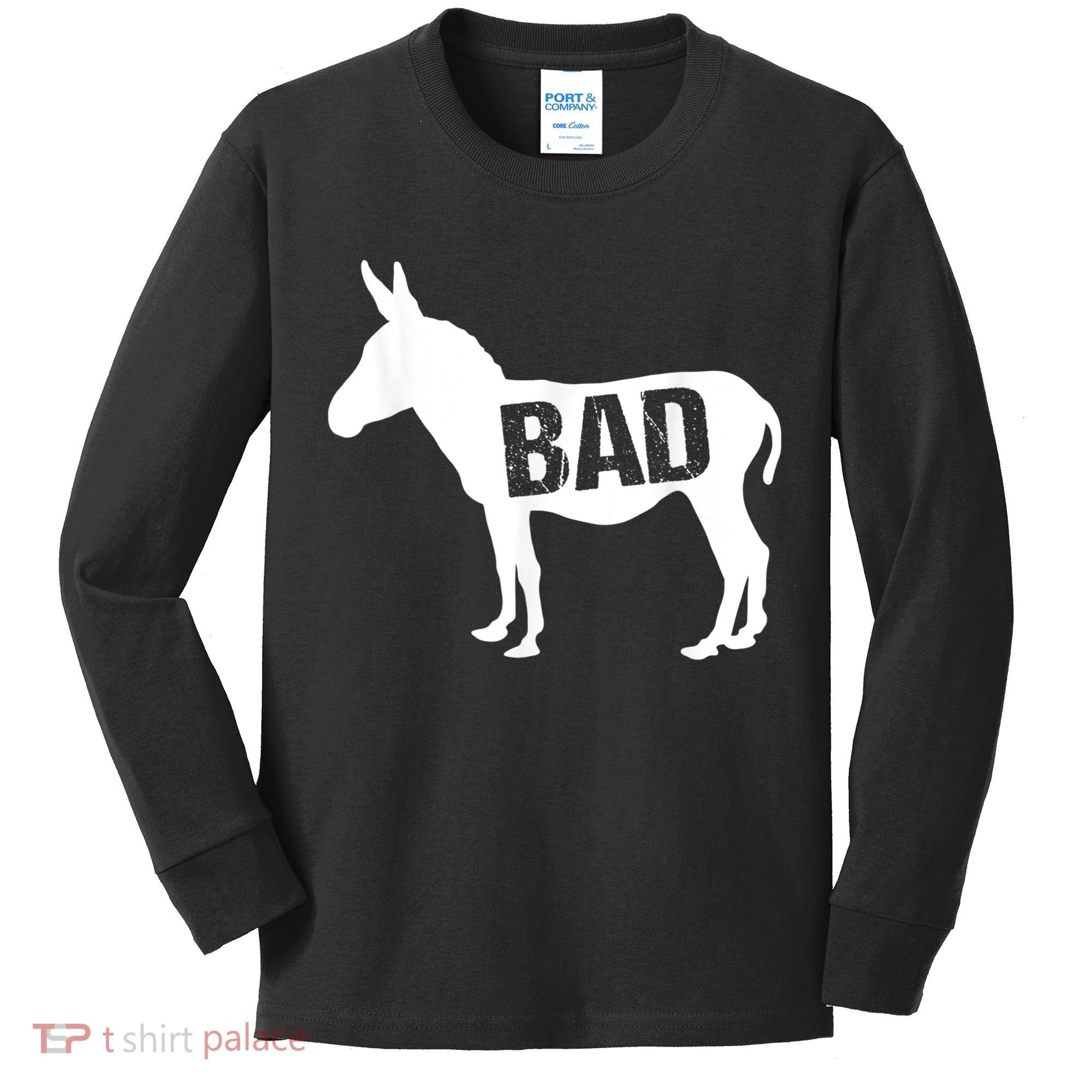 Funny Donkey Animal Lover Badass Ass Farm Mule Kids Long Sleeve Shirt