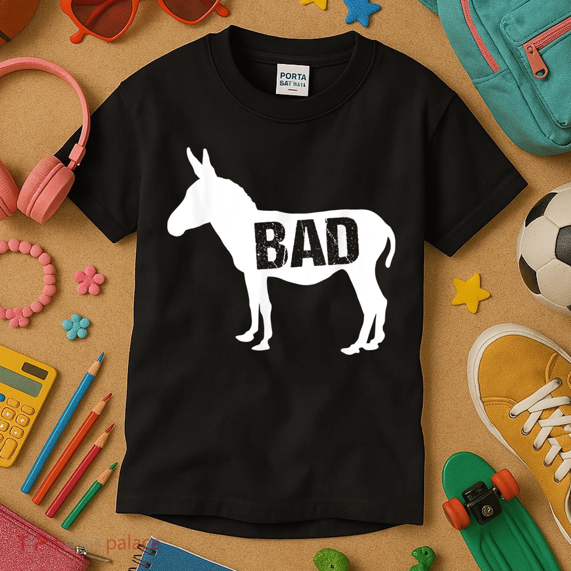 Funny Donkey Animal Lover Badass Ass Farm Mule Kids T-Shirt