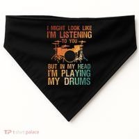 Funny Drummer Art For Drum Player Percussion Lover USA-Made Doggie Bandana thumb 0