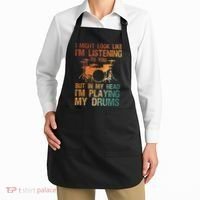 Funny Drummer Art For Drum Player Percussion Lover Apron thumb 2