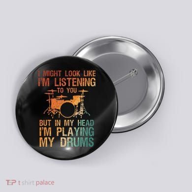 Funny Drummer Art For Drum Player Percussion Lover Button