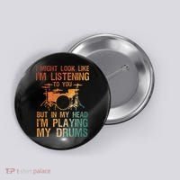 Funny Drummer Art For Drum Player Percussion Lover Button thumb 0