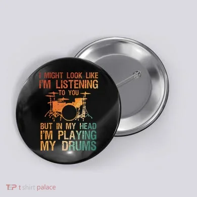 Funny Drummer Art For Drum Player Percussion Lover Button