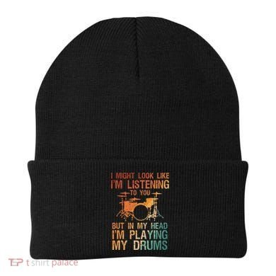Funny Drummer Art For Drum Player Percussion Lover Beanie