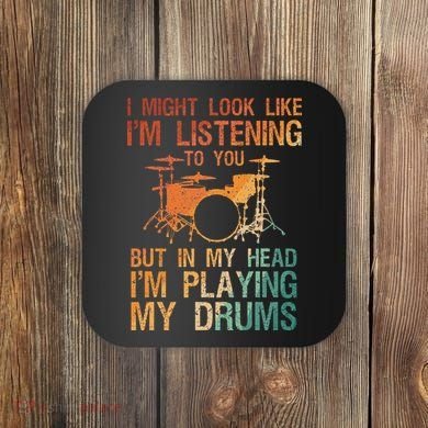 Funny Drummer Art For Drum Player Percussion Lover Coaster