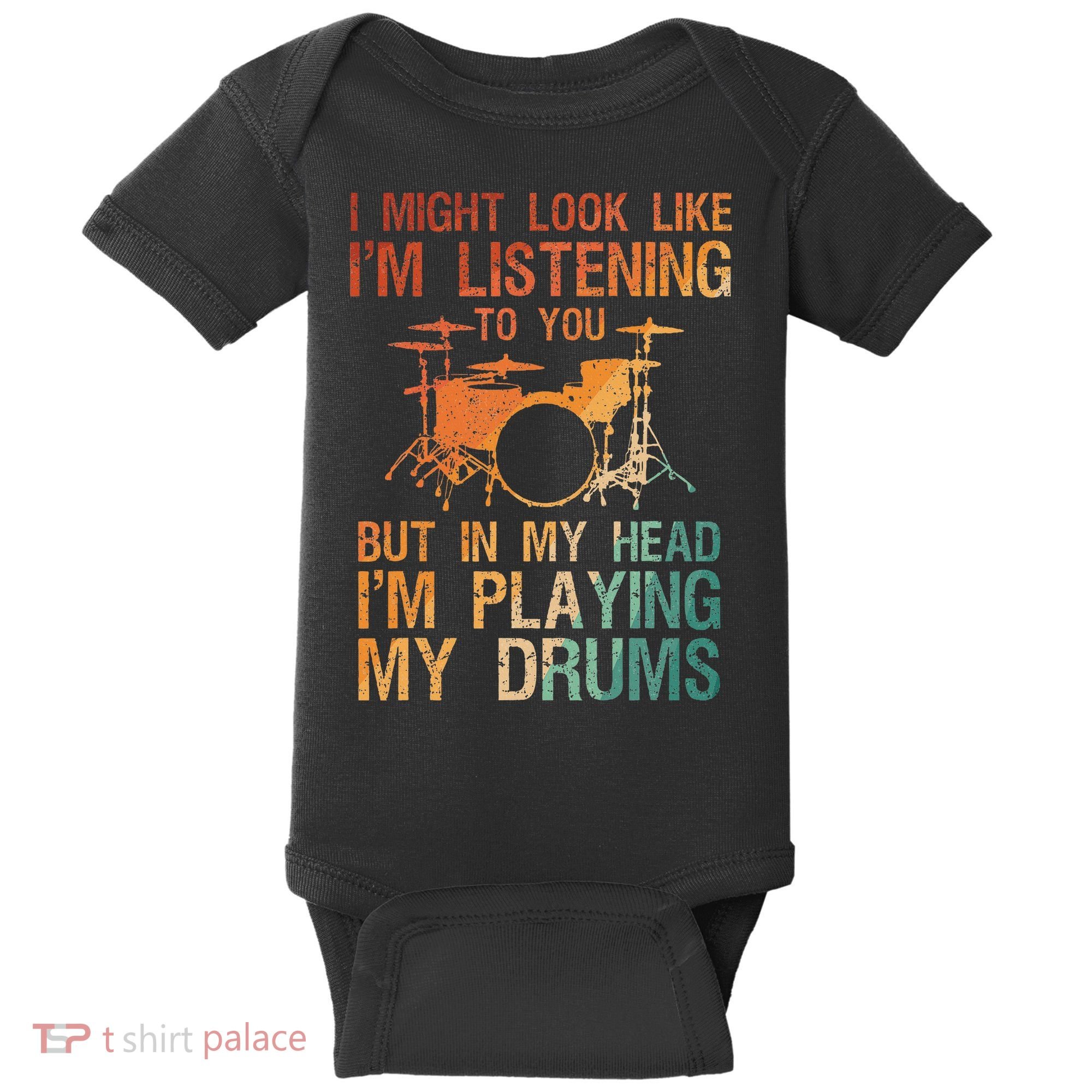 Funny Drummer Art For Drum Player Percussion Lover Baby Bodysuit