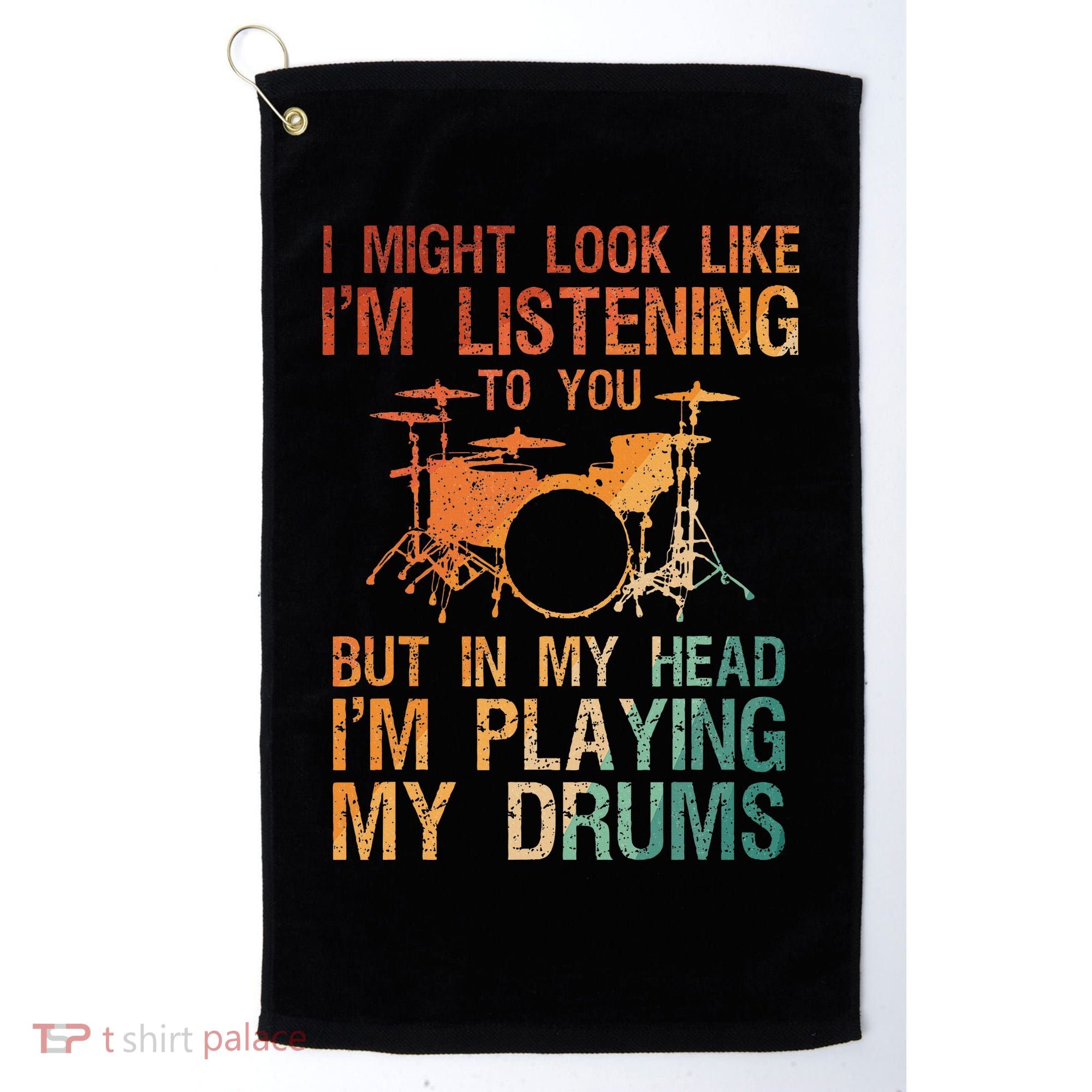 Funny Drummer Art For Drum Player Percussion Lover Golf Towel