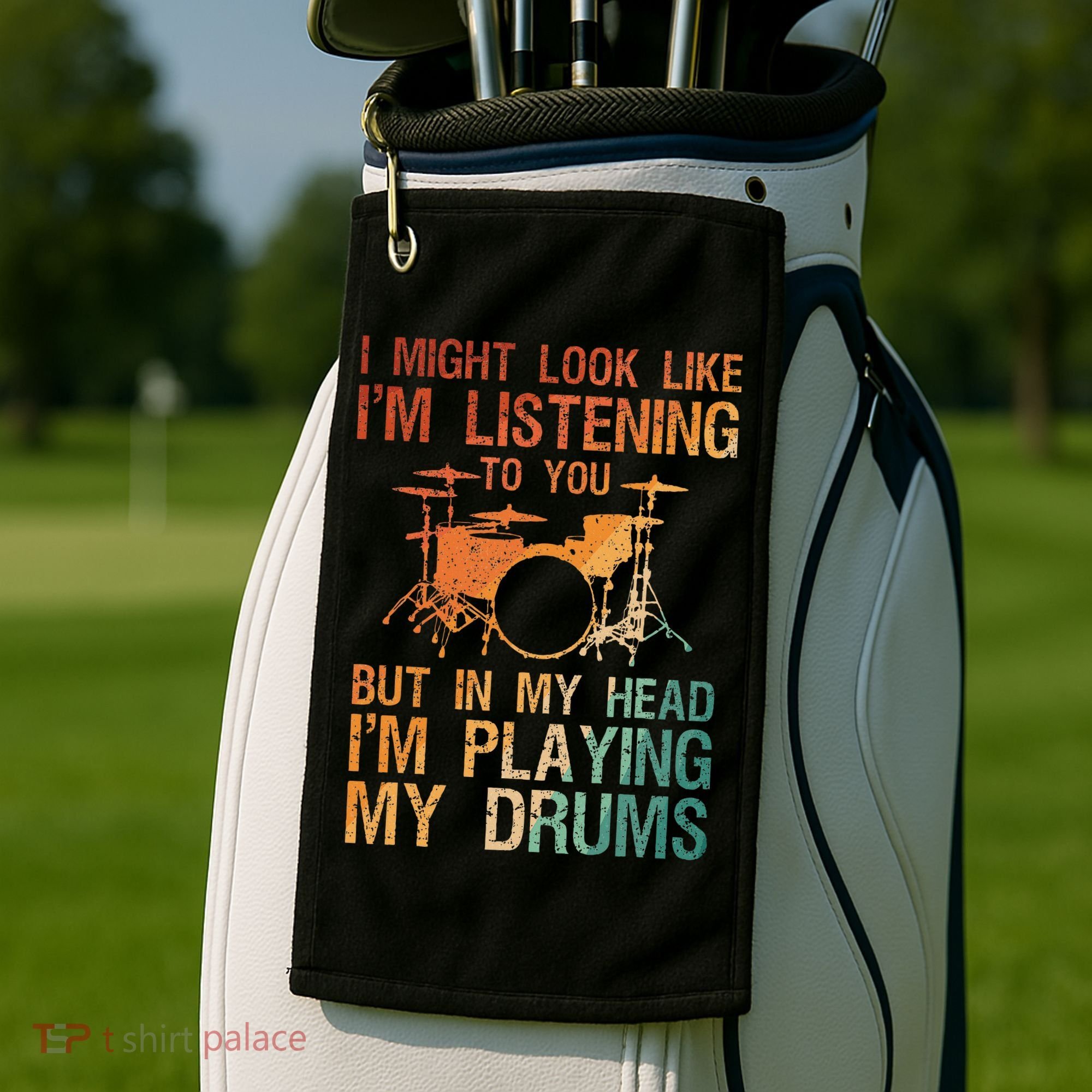 Funny Drummer Art For Drum Player Percussion Lover Golf Towel