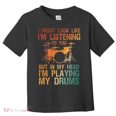 Funny Drummer Art For Drum Player Percussion Lover Toddler T-Shirt