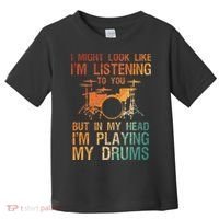 Funny Drummer Art For Drum Player Percussion Lover Toddler T-Shirt thumb 0