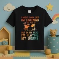 Funny Drummer Art For Drum Player Percussion Lover Toddler T-Shirt thumb 3