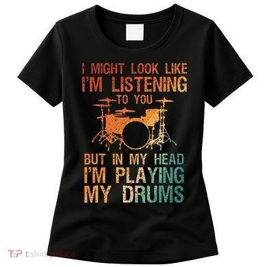 Funny Drummer Art For Drum Player Percussion Lover Women's T-Shirt