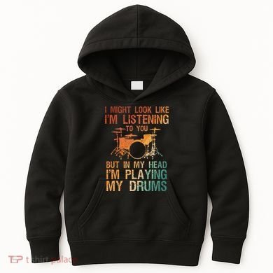 Funny Drummer Art For Drum Player Percussion Lover Kids Hoodie