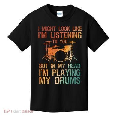 Funny Drummer Art For Drum Player Percussion Lover Kids T-Shirt