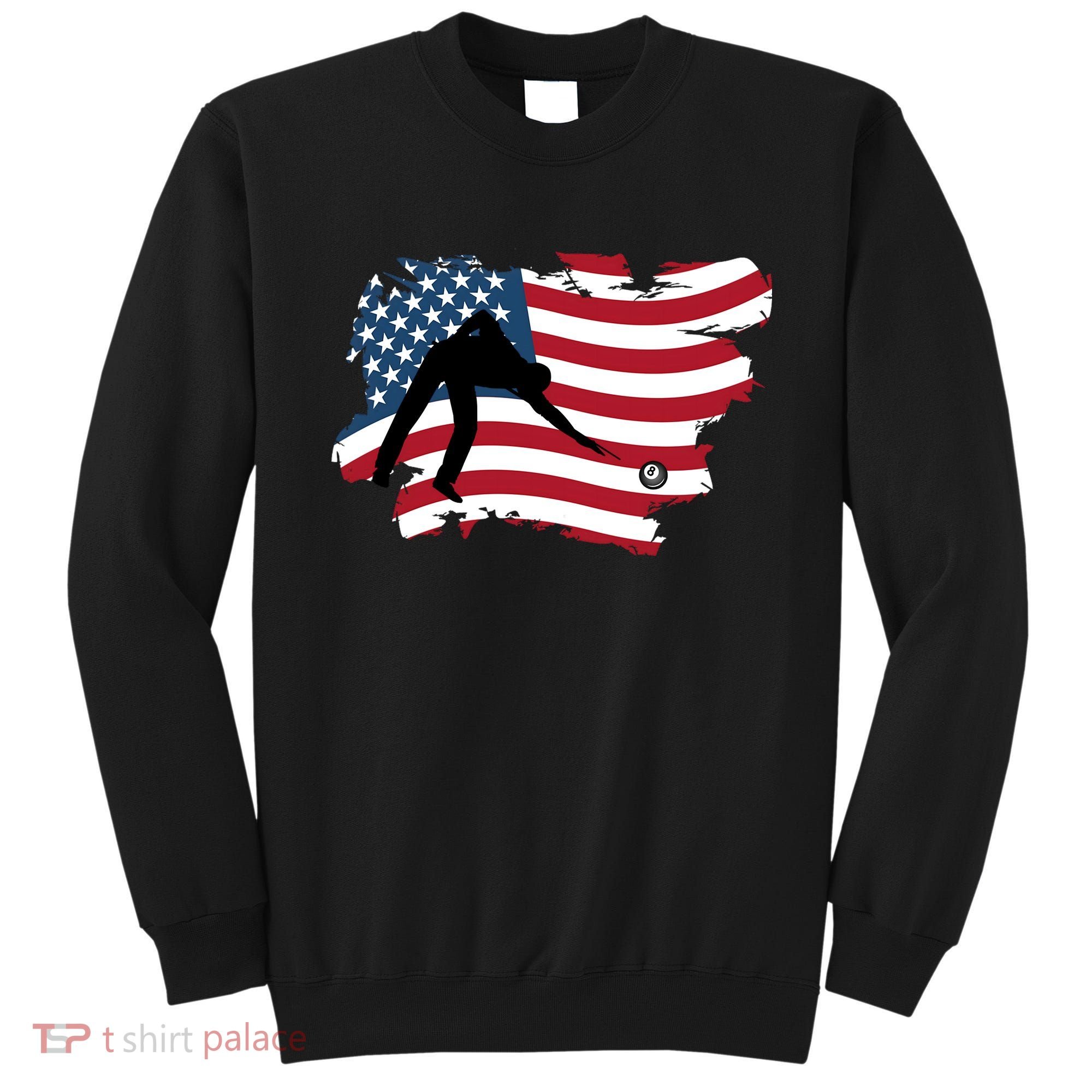 Father's Day American Flag Snooker Billiards Lover Retro Gift For Dad Sweatshirt