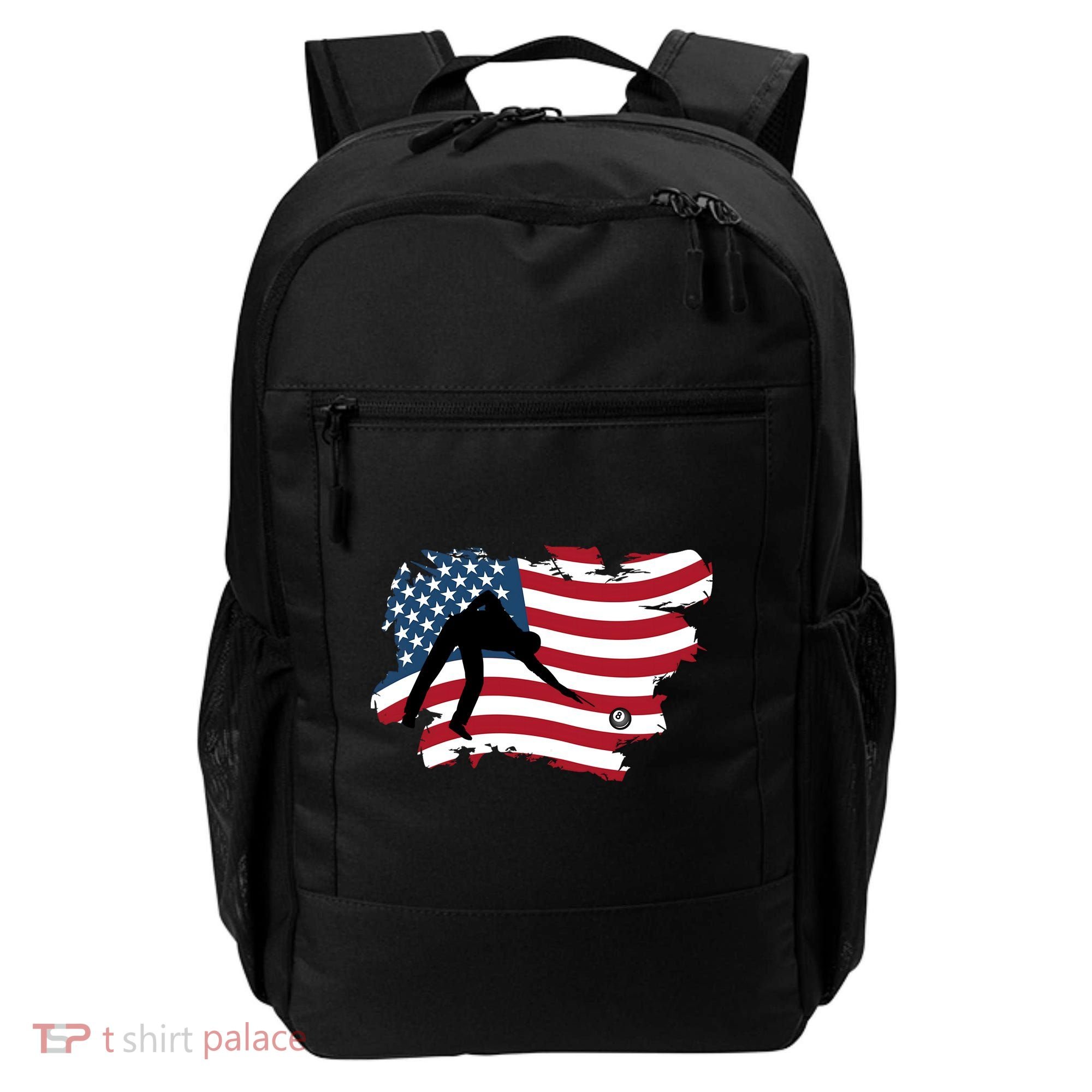 Father's Day American Flag Snooker Billiards Lover Retro Gift For Dad Backpack