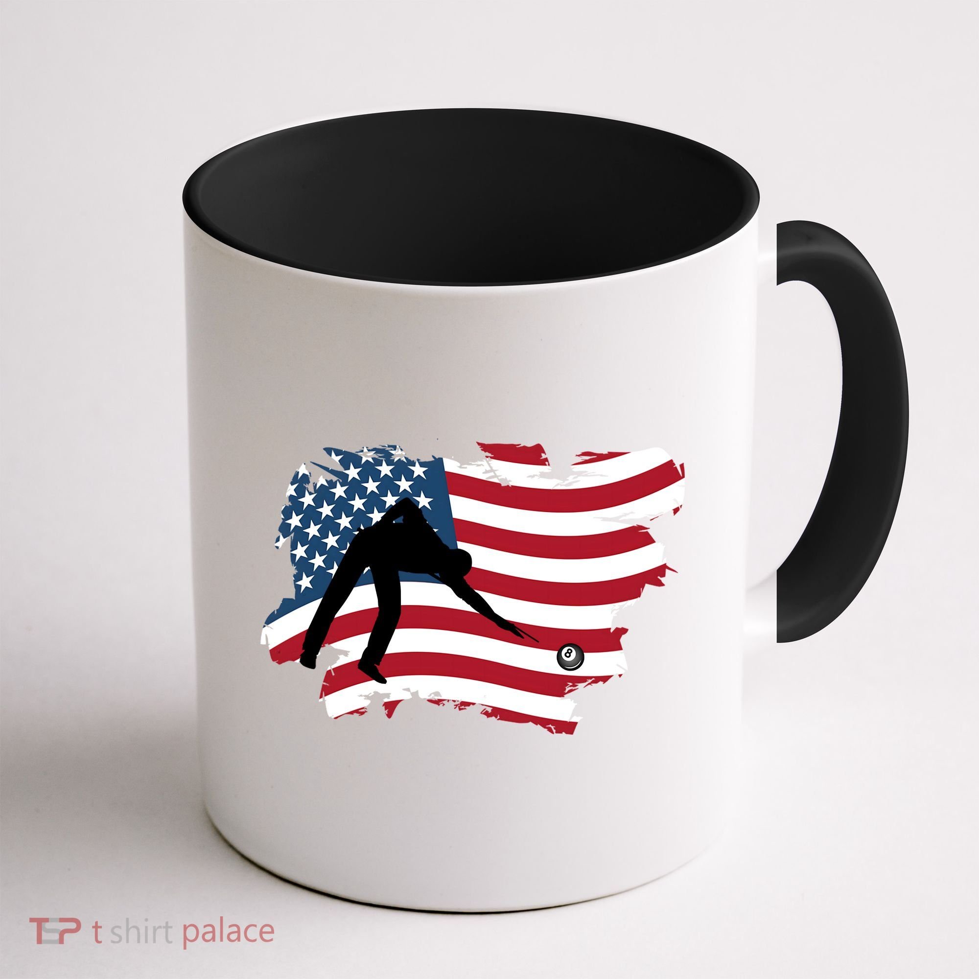 Father's Day American Flag Snooker Billiards Lover Retro Gift For Dad Coffee Mug