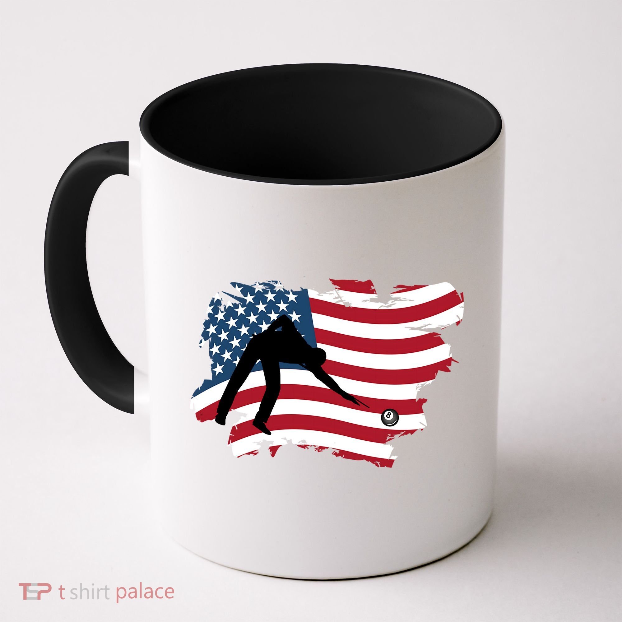 Father's Day American Flag Snooker Billiards Lover Retro Gift For Dad Coffee Mug