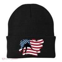 Father's Day American Flag Snooker Billiards Lover Retro Gift For Dad Beanie thumb 0