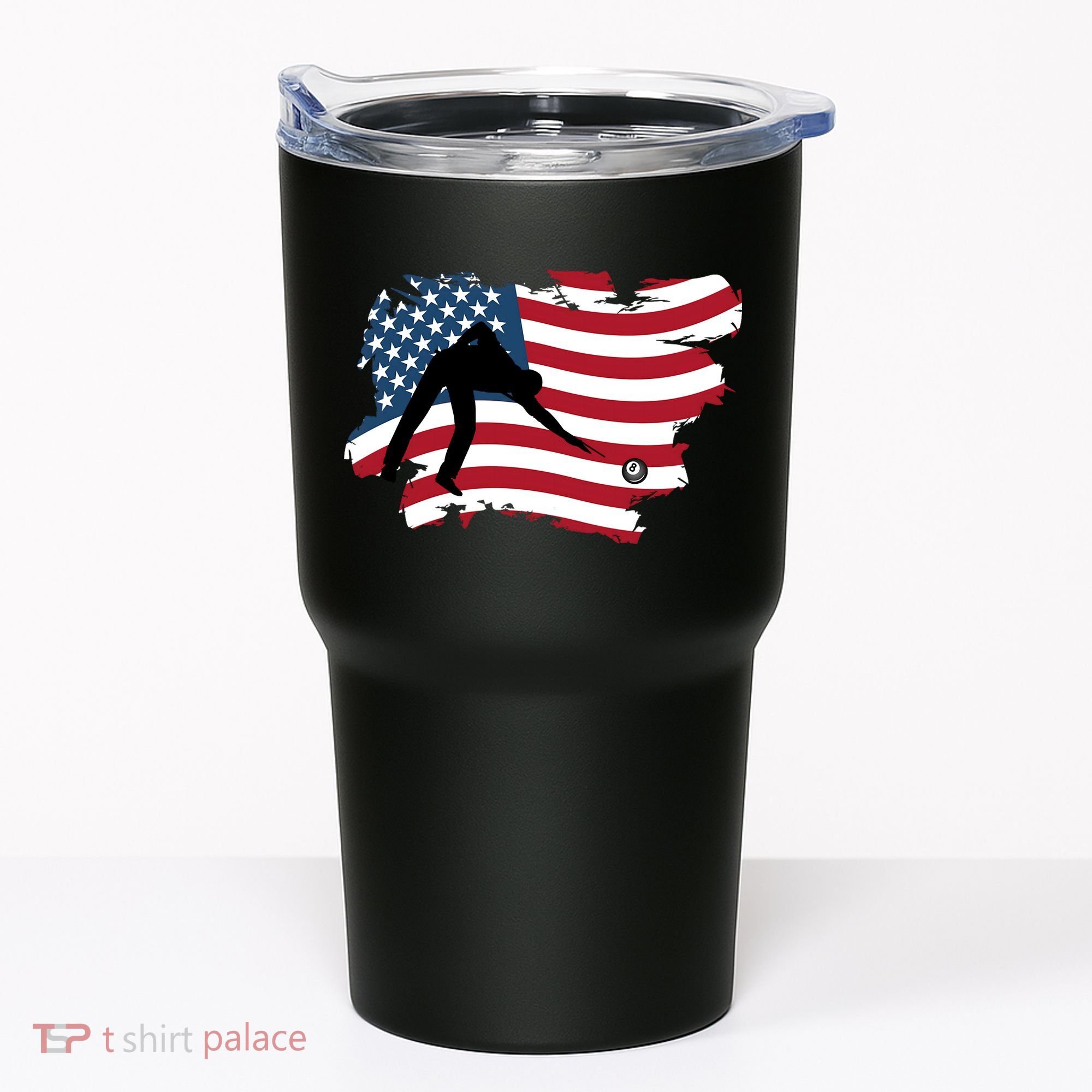 Father's Day American Flag Snooker Billiards Lover Retro Gift For Dad Tumbler