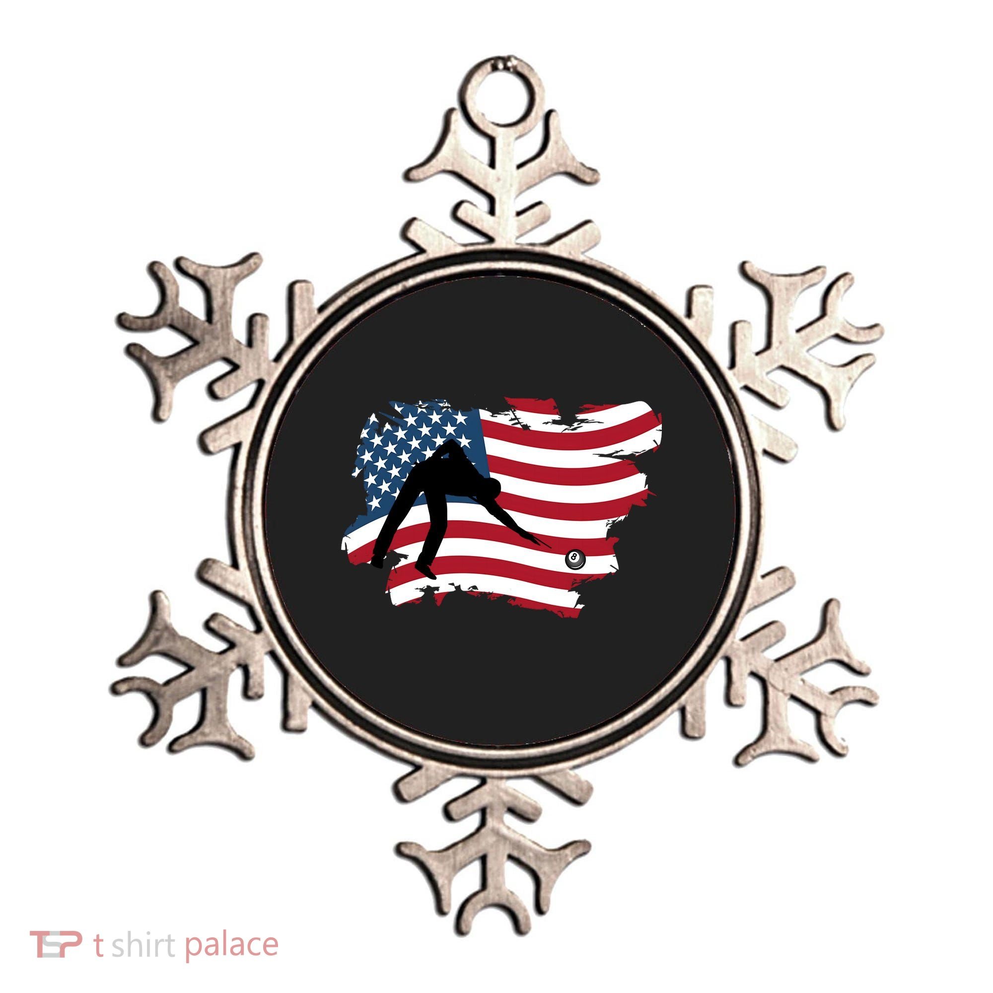 Father's Day American Flag Snooker Billiards Lover Retro Gift For Dad Ornament