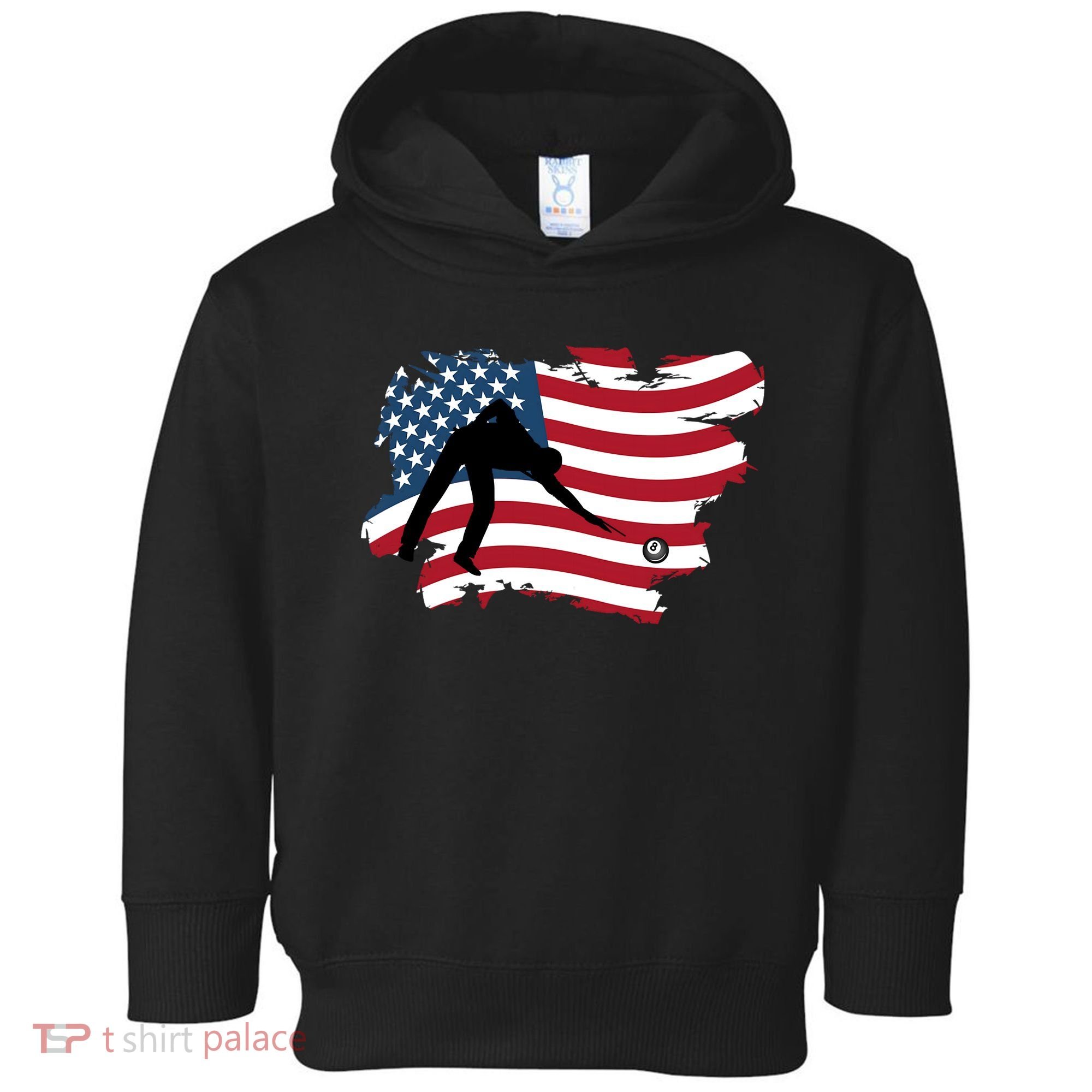 Father's Day American Flag Snooker Billiards Lover Retro Gift For Dad Toddler Hoodie