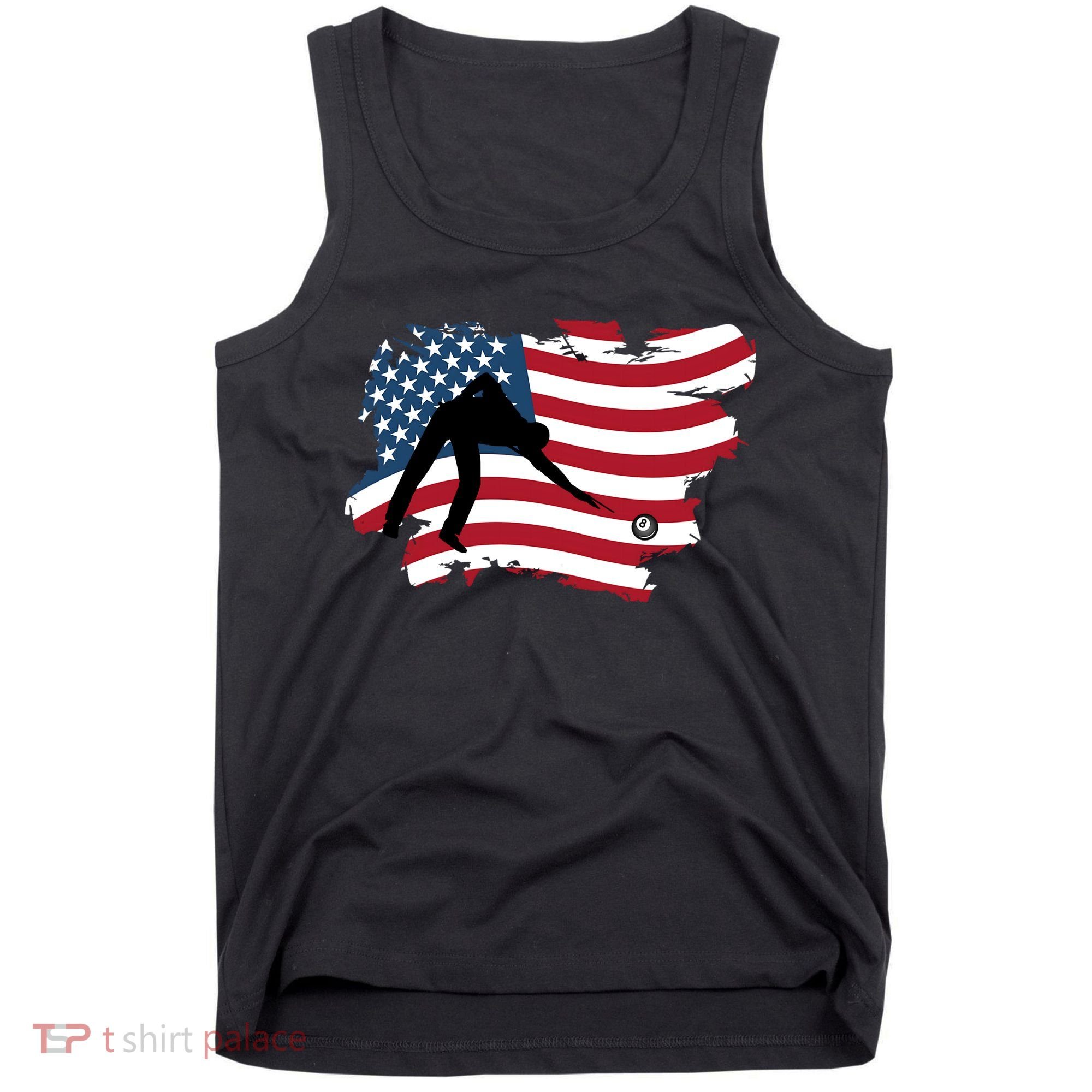 Father's Day American Flag Snooker Billiards Lover Retro Gift For Dad Tank Top