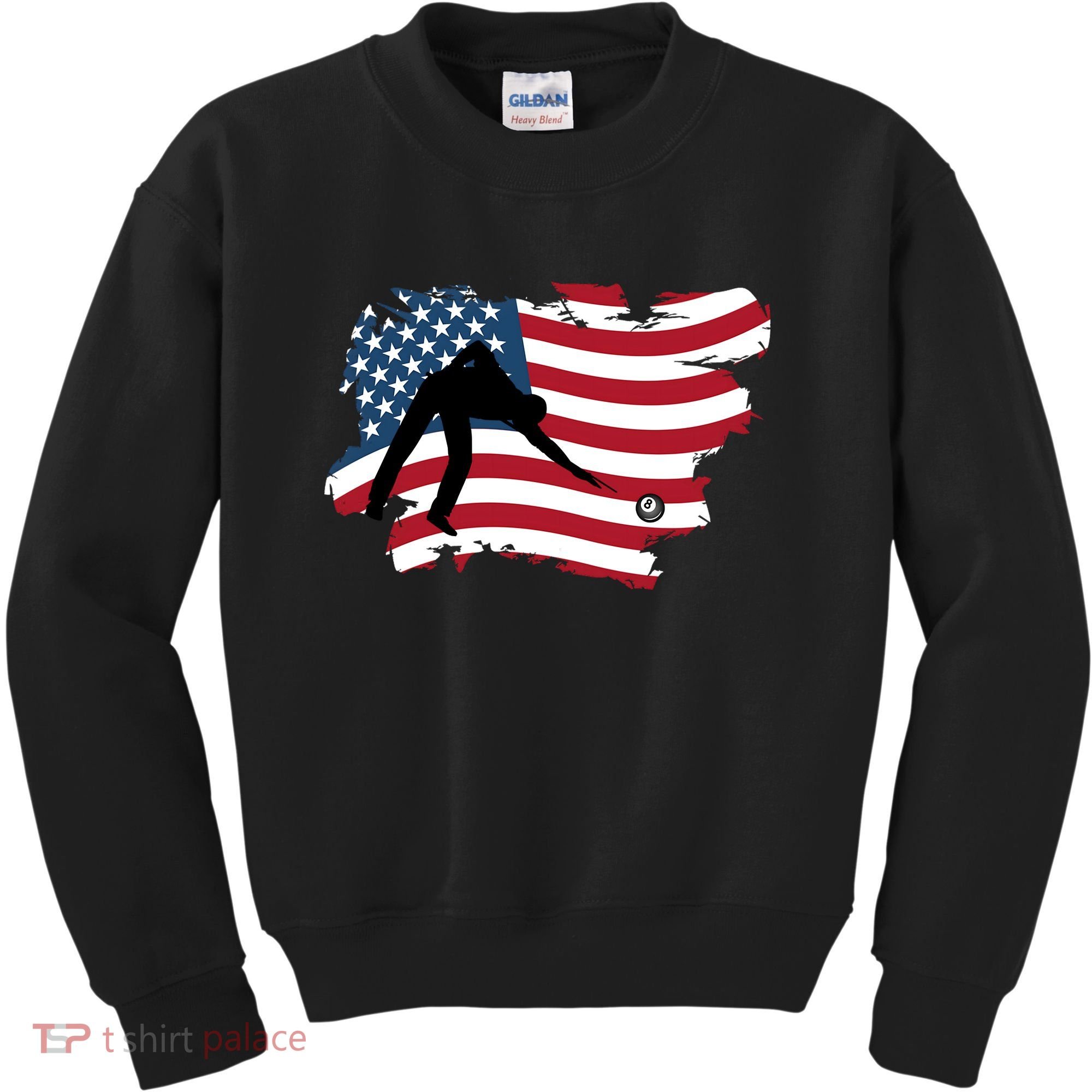 Father's Day American Flag Snooker Billiards Lover Retro Gift For Dad Kids Sweatshirt