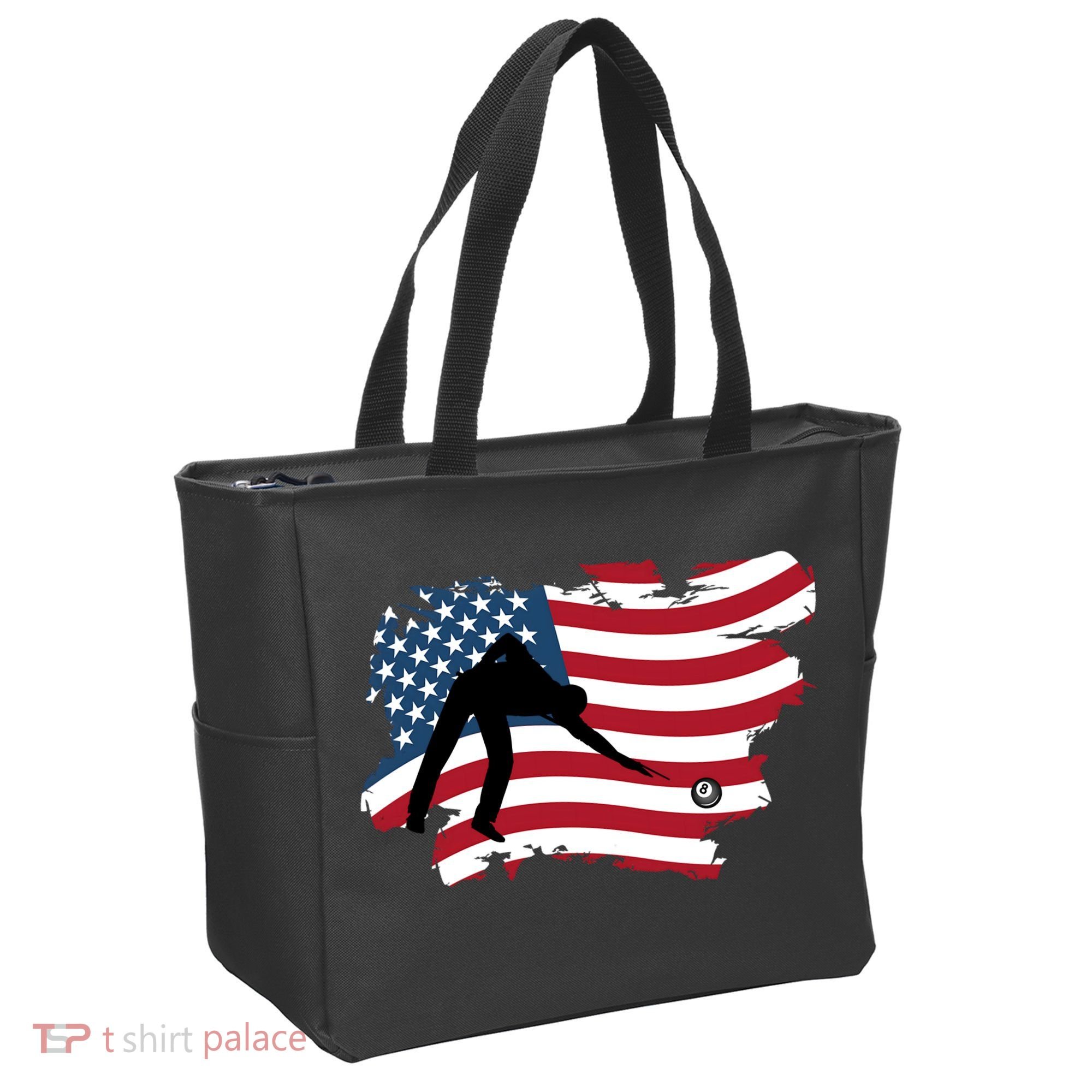 Father's Day American Flag Snooker Billiards Lover Retro Gift For Dad Tote Bag