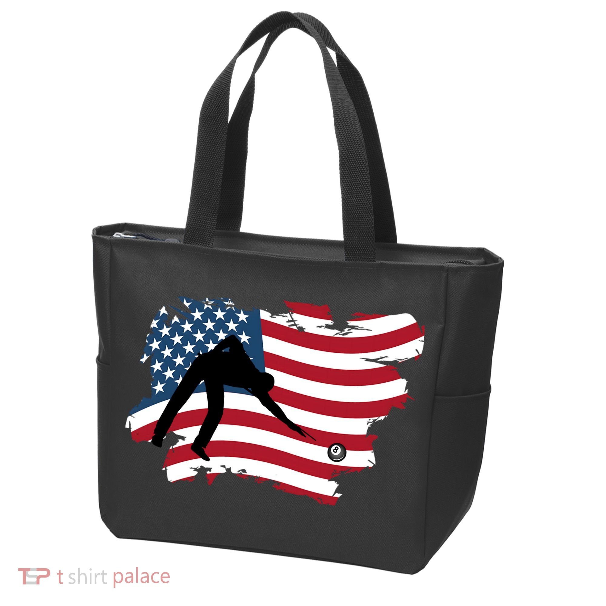 Father's Day American Flag Snooker Billiards Lover Retro Gift For Dad Tote Bag
