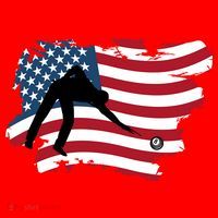 Father's Day American Flag Snooker Billiards Lover Retro Gift For Dad Santa Hat thumb 1