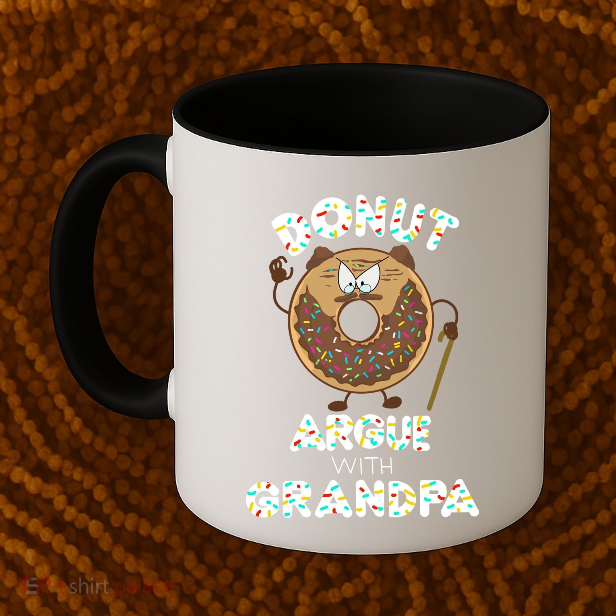 Funny Donut Argue With Grandpa Cute Grandparents Day Gift Coffee Mug