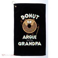 Funny Donut Argue With Grandpa Cute Grandparents Day Gift Golf Towel thumb 0