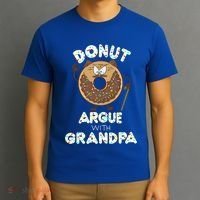 Funny Donut Argue With Grandpa Cute Grandparents Day Gift T-Shirt thumb 3