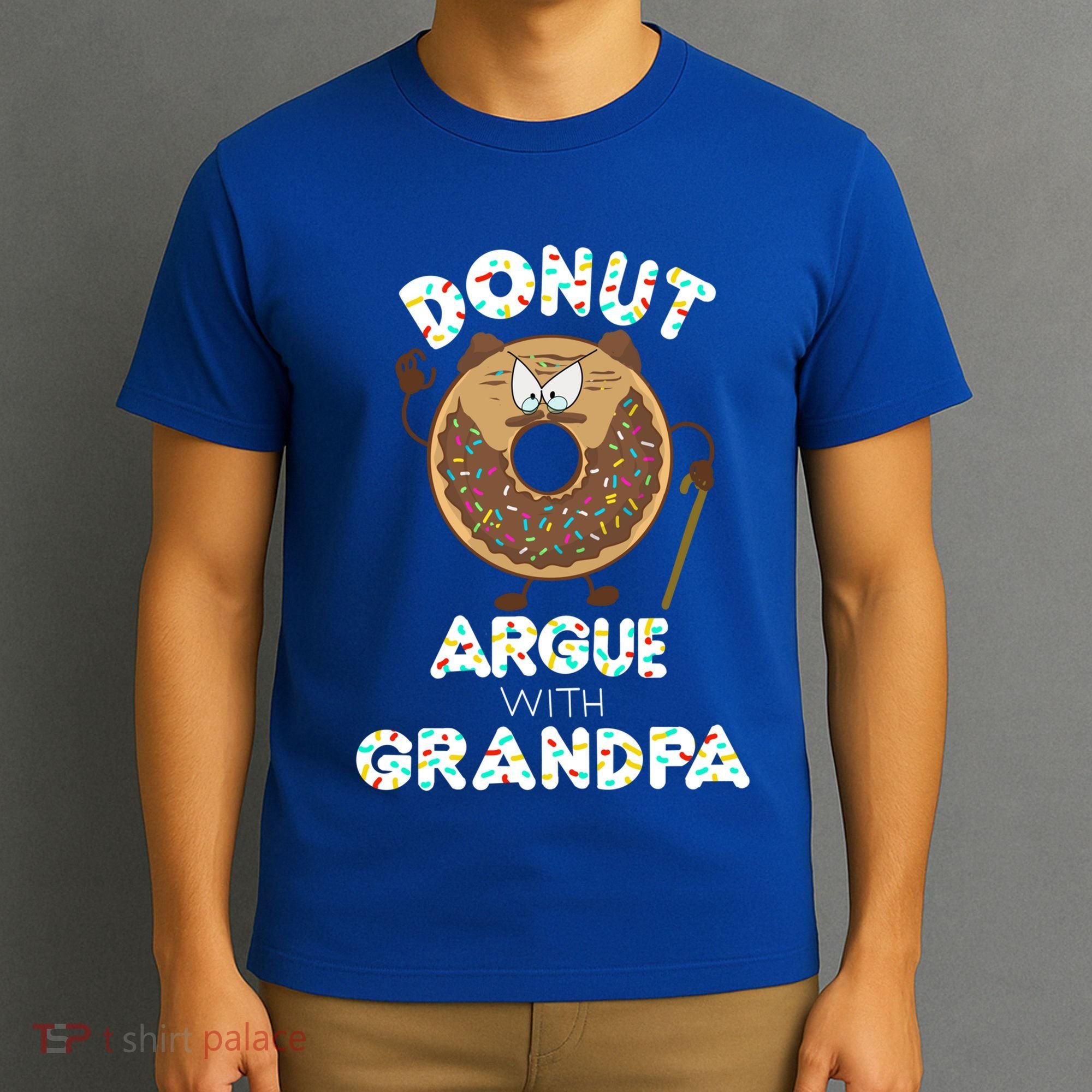 Funny Donut Argue With Grandpa Cute Grandparents Day Gift T-Shirt