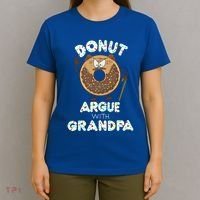 Funny Donut Argue With Grandpa Cute Grandparents Day Gift T-Shirt thumb 4