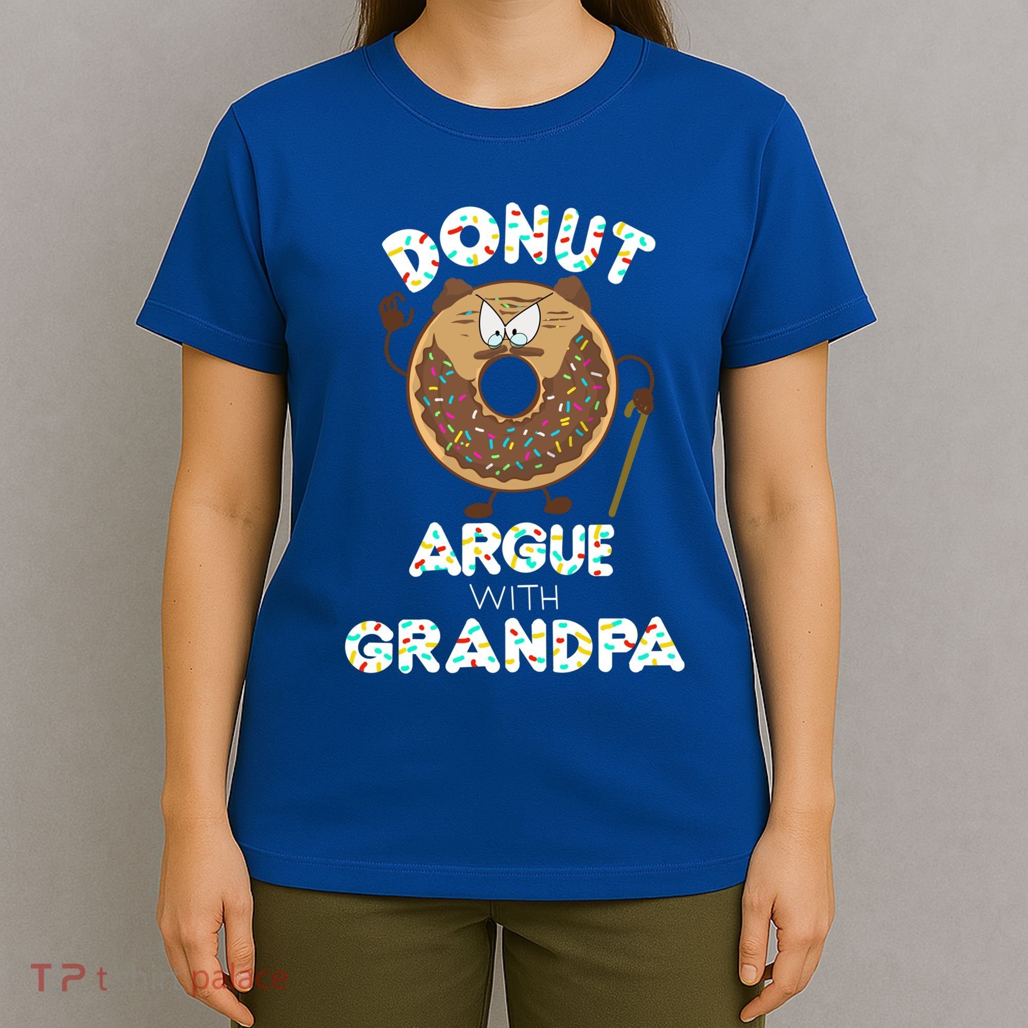 Funny Donut Argue With Grandpa Cute Grandparents Day Gift T-Shirt