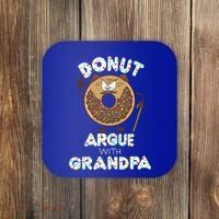 Funny Donut Argue With Grandpa Cute Grandparents Day Gift Coaster thumb 0