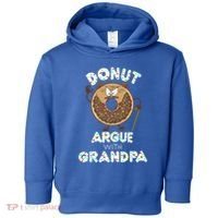 Funny Donut Argue With Grandpa Cute Grandparents Day Gift Toddler Hoodie thumb 0