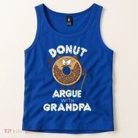 Funny Donut Argue With Grandpa Cute Grandparents Day Gift Tank Top thumb 2
