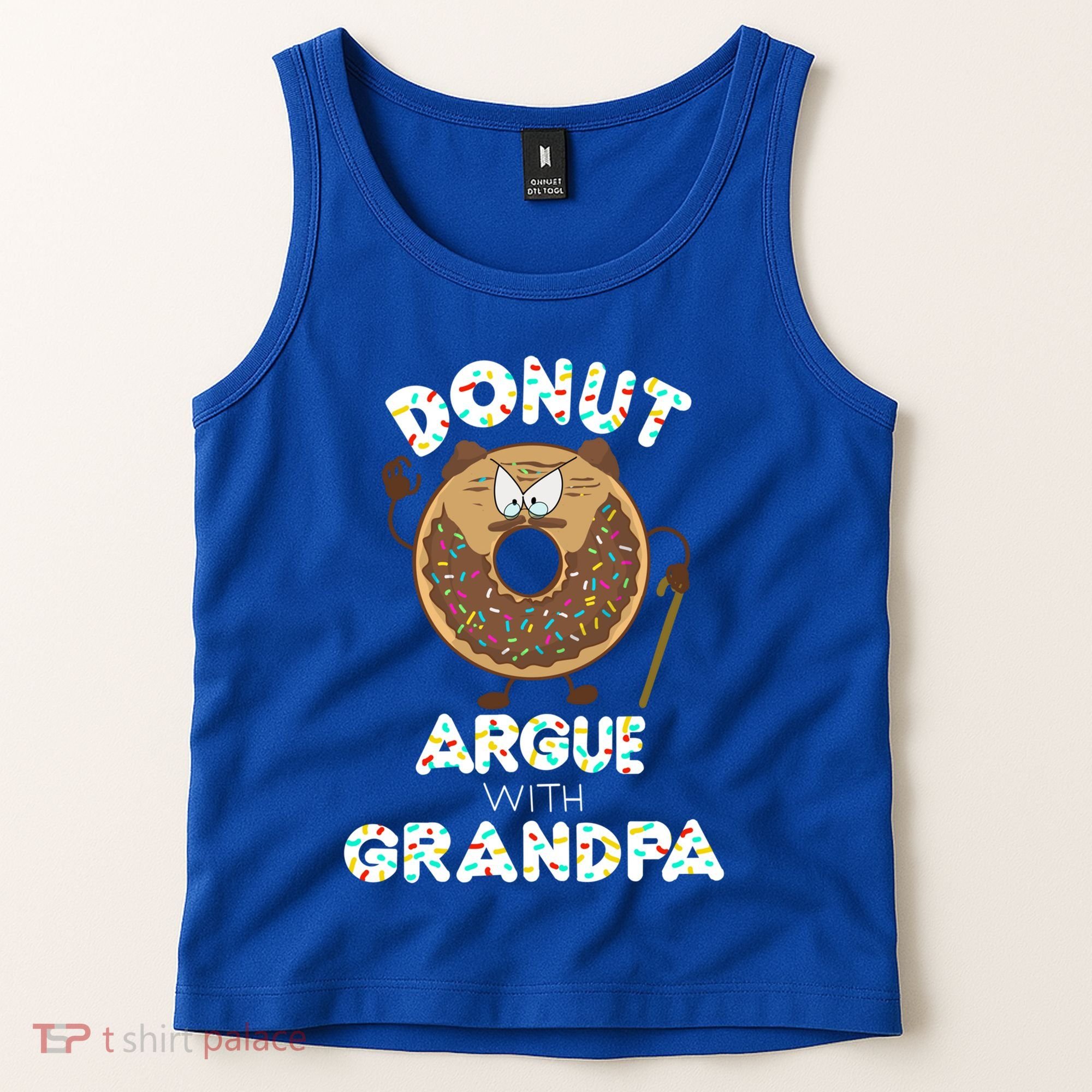 Funny Donut Argue With Grandpa Cute Grandparents Day Gift Tank Top