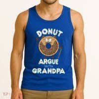 Funny Donut Argue With Grandpa Cute Grandparents Day Gift Tank Top thumb 3