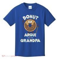 Funny Donut Argue With Grandpa Cute Grandparents Day Gift Kids T-Shirt thumb 0