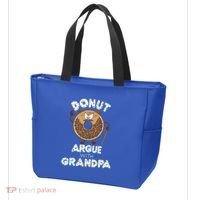 Funny Donut Argue With Grandpa Cute Grandparents Day Gift Tote Bag thumb 3