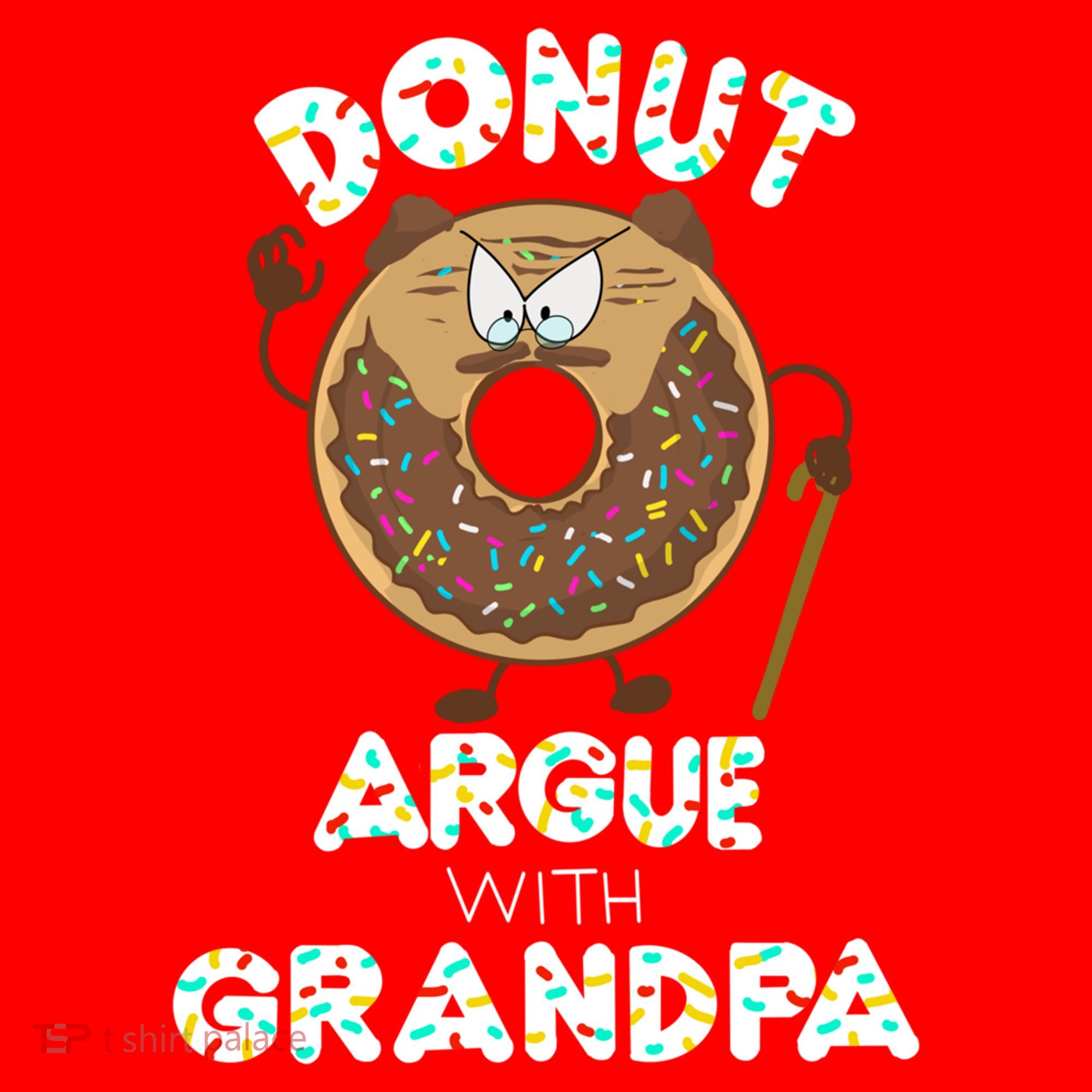 Funny Donut Argue With Grandpa Cute Grandparents Day Gift Santa Hat