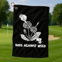 Funny Dads Against Weed Weed Wacker Dandelions Golf Towel thumb 1