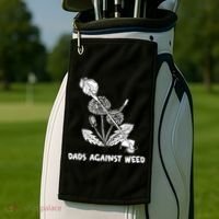 Funny Dads Against Weed Weed Wacker Dandelions Golf Towel thumb 2